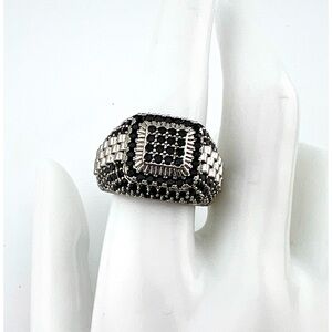 Men’s Black Rhinestone Stainless Steel Ring Size 9 Bundle 3/$15